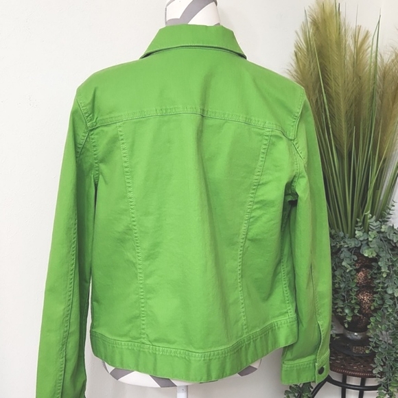 Talbots Bright Green Jean Jacket - Picture 4 of 12